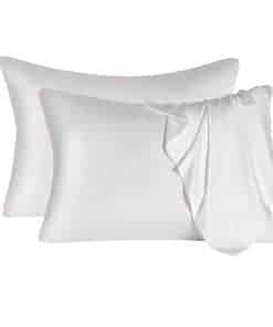 2 Fundas de Almohada de Seda de Morera para -Blanco