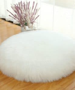 Asuprui Funda de Cojín Redondo Blanco para Suelo sin