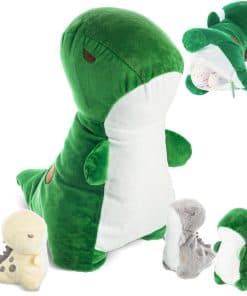 Peluches de Dinosaurios PixieCrush - Mamá T-Rex con 3 Bebés