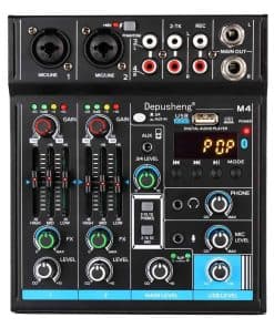 Mezclador de Audio Portátil Depusheng M4 de 4 Canales con
