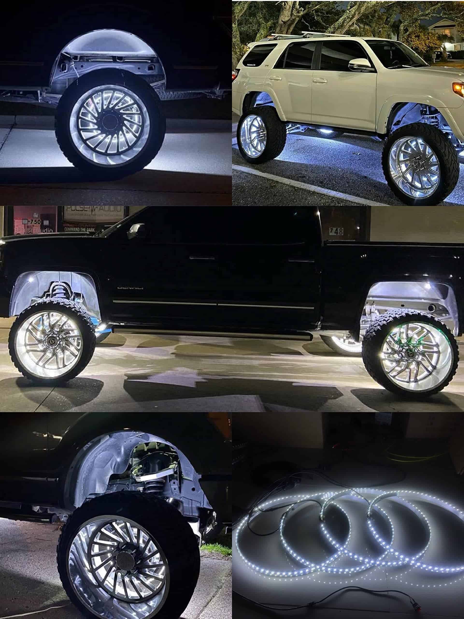 Kit de 4 luces LED para aro de rueda iluminado Puro Blanco - Imagen 8