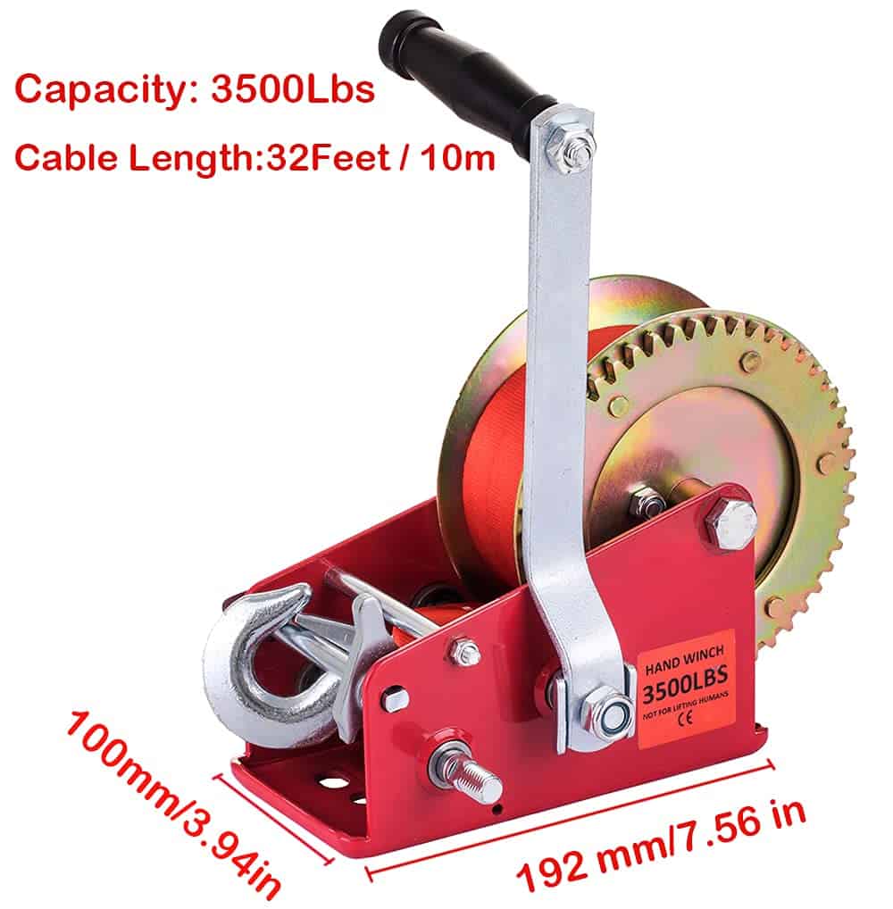 Malacate Manual de 3500 lbs de Alta Resistencia con - Imagen 4