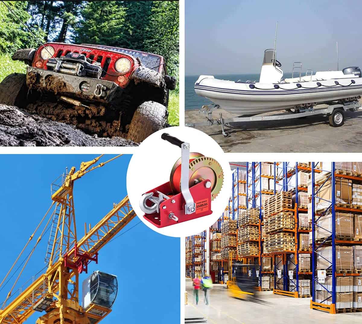 Malacate Manual de 3500 lbs de Alta Resistencia con - Imagen 9