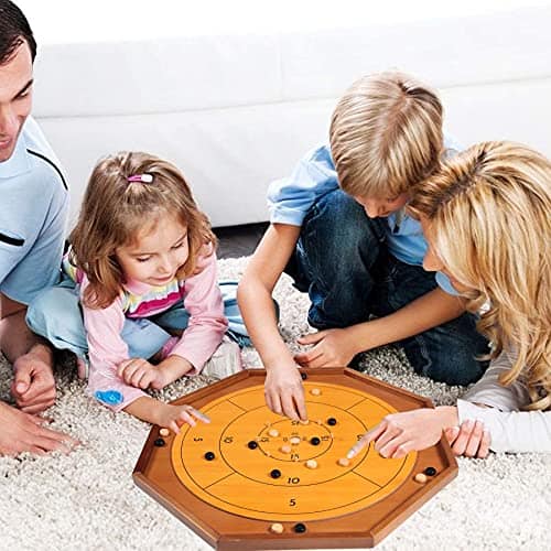 Tablero Oficial de Crokinole y Damas, Juego de Tablero de - Imagen 3