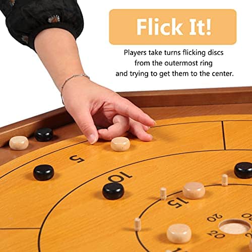 Tablero Oficial de Crokinole y Damas, Juego de Tablero de - Imagen 6