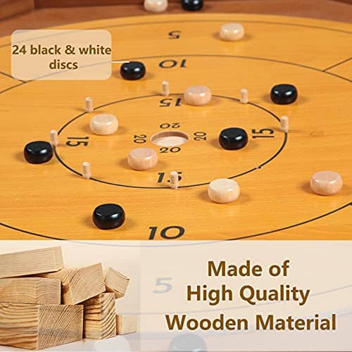 Tablero Oficial de Crokinole y Damas, Juego de Tablero de - Imagen 5