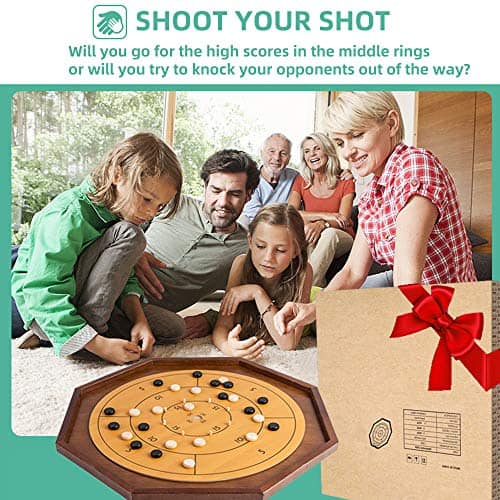 Tablero Oficial de Crokinole y Damas, Juego de Tablero de - Imagen 8