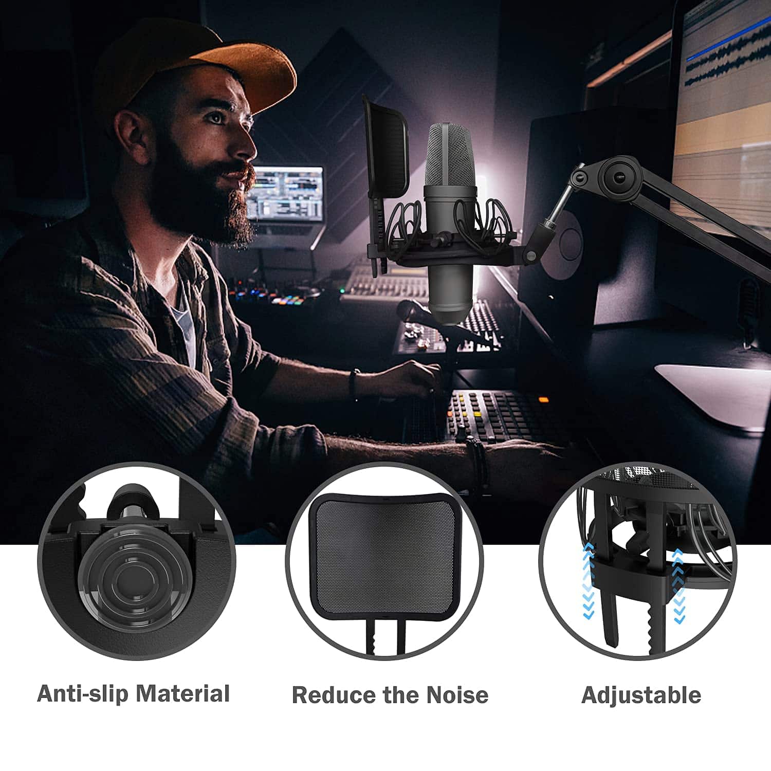 Soporte Universal para Micrófono Mictop con Filtro Anti-Pop - Imagen 4