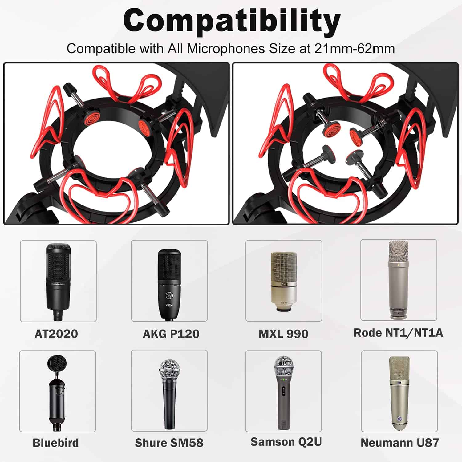Mictop Universal Soporte Antichoque de Micrófono con Filtro - Imagen 3