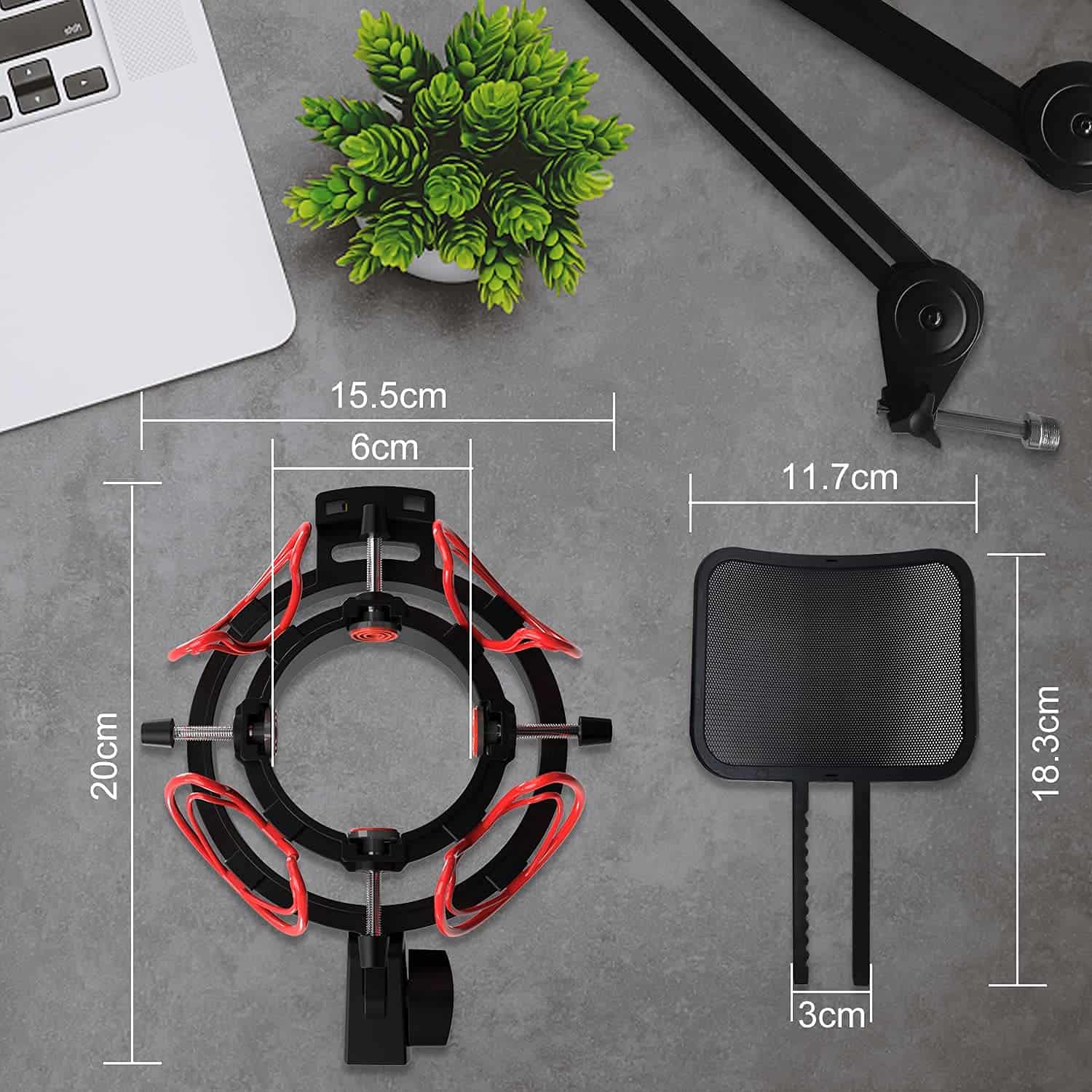 Mictop Universal Soporte Antichoque de Micrófono con Filtro - Imagen 7
