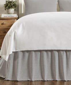 VHC Brands Falda de Cama Rizada Gris Paloma para Cama King
