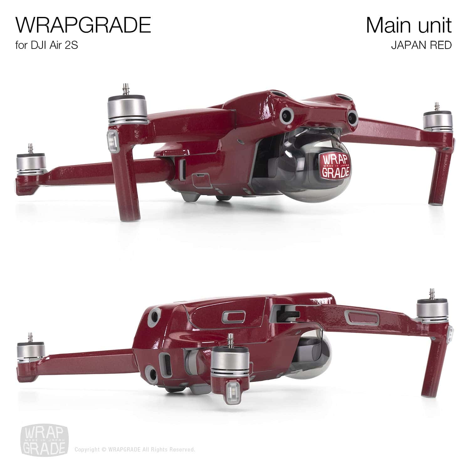 Wrapgrade Main Unit Skin Compatible con DJI Air 2S (ROJO - Imagen 6