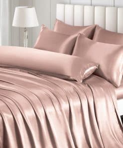 Juego de Sábanas de Satén Ersmak de 7 Piezas -Champagne