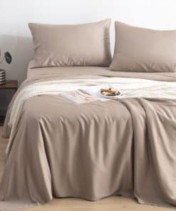 Juego de sábanas de tamaño completo Bamtek -Arena