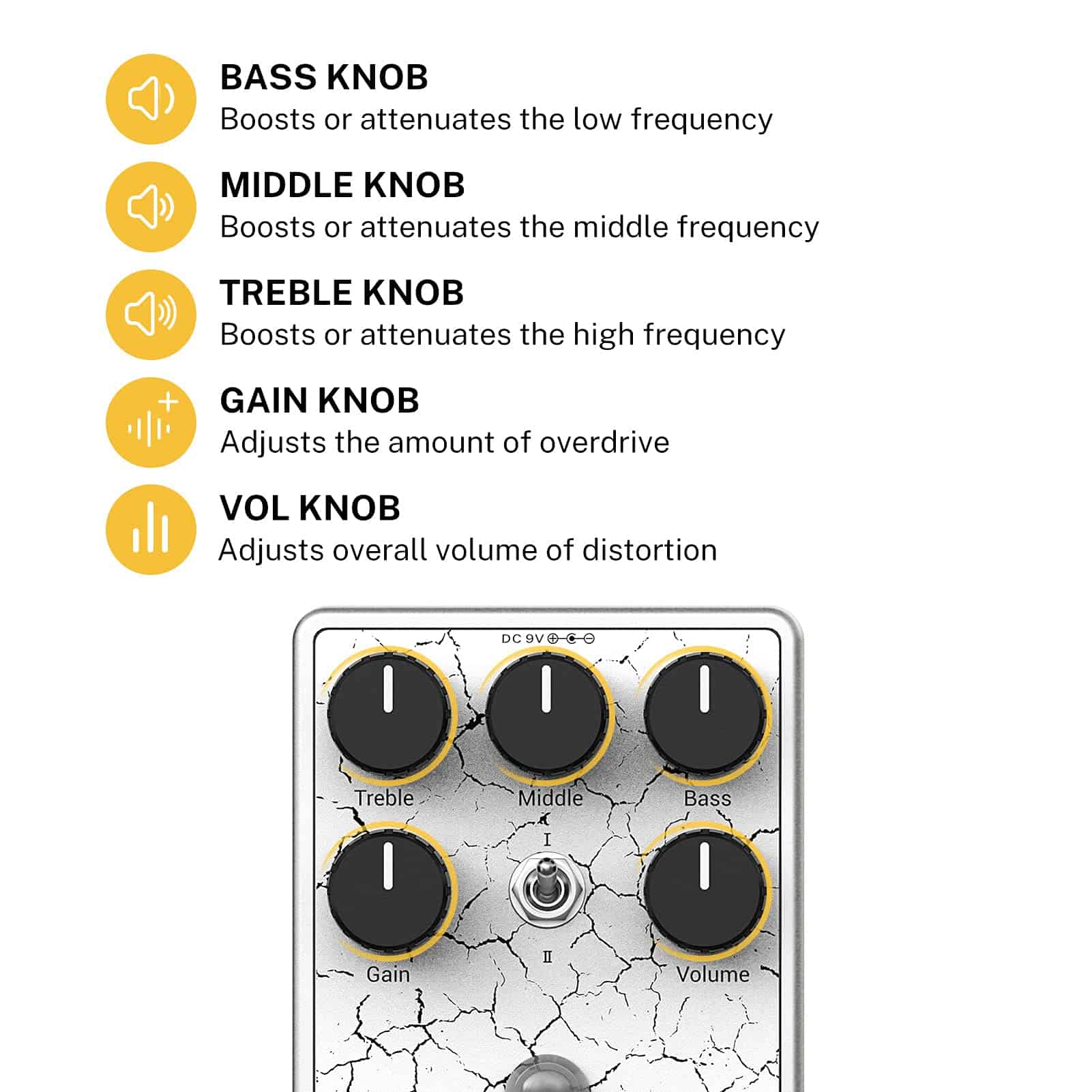 Pedal de Distorsión para Guitarra Donner, Dark Horizon - Imagen 4