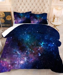 Juego de Conforter Galaxia Azul Morado 3D Tamaño Twin