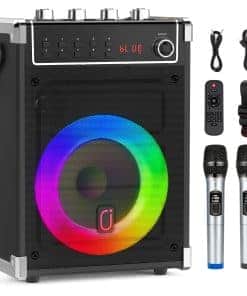 Máquina de Karaoke JYX con 2 Micrófonos Inalámbricos UHF,