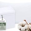 Juego de 12 Fundas de Almohada de Algodón Blanco Tamaño