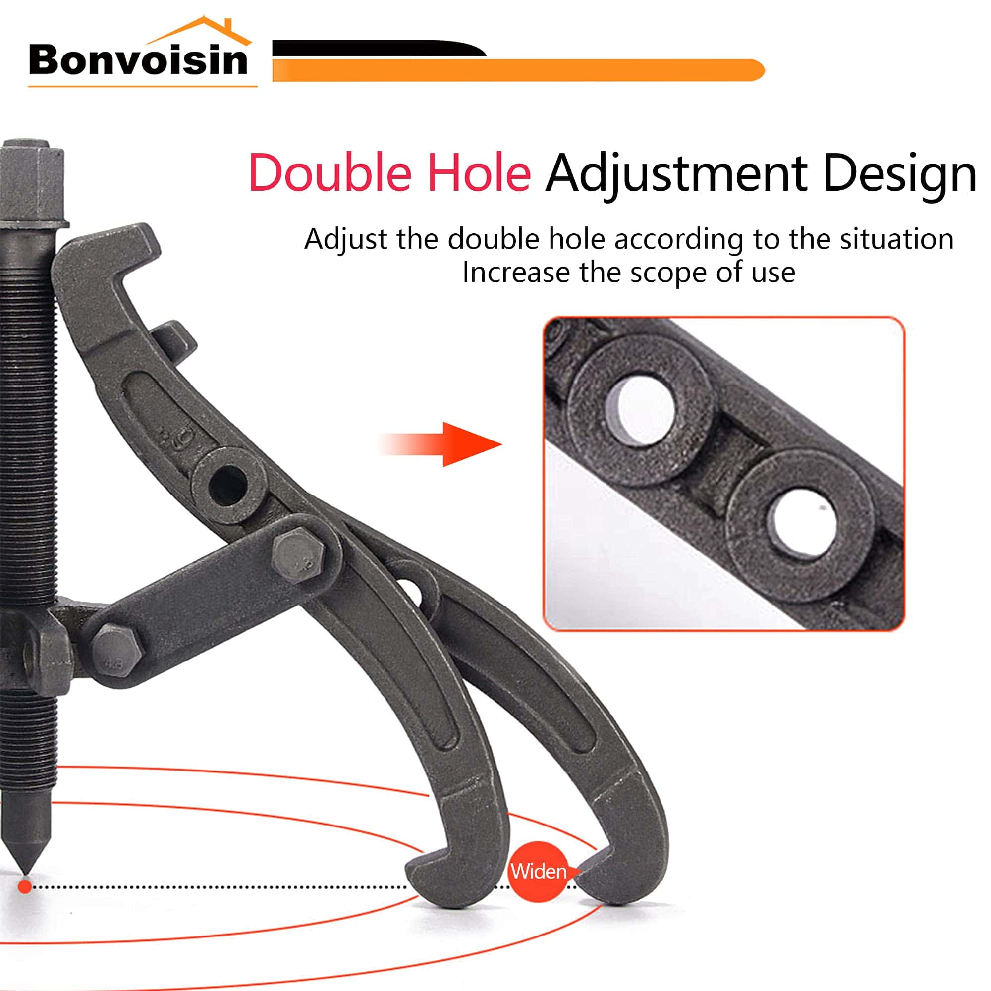 Juego de 3 Extractores de Engranajes 4" 6" 8" Bonvoisin - Imagen 5