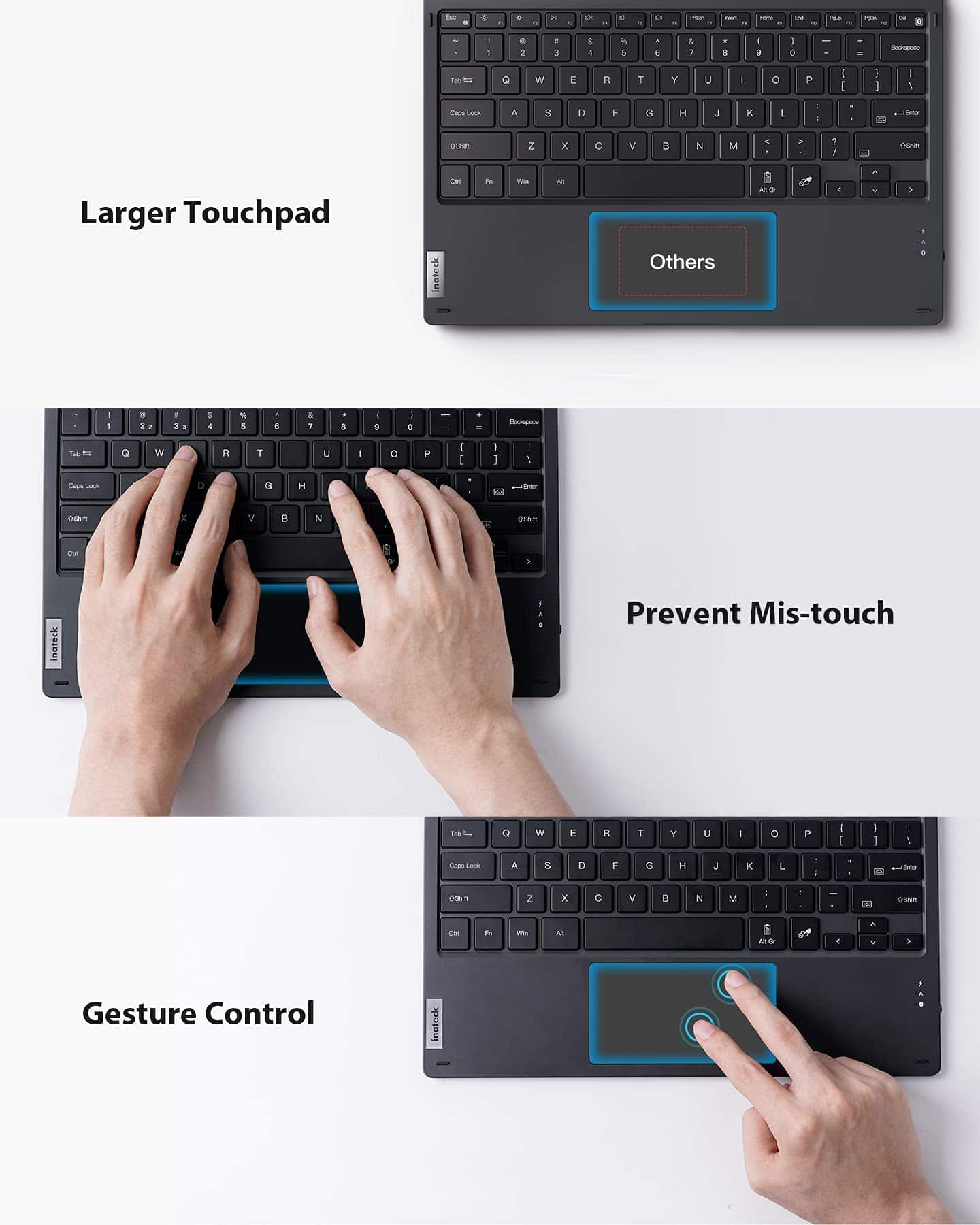 Teclado Inateck para Surface Pro 7, Bluetooth 5.0, - Imagen 4