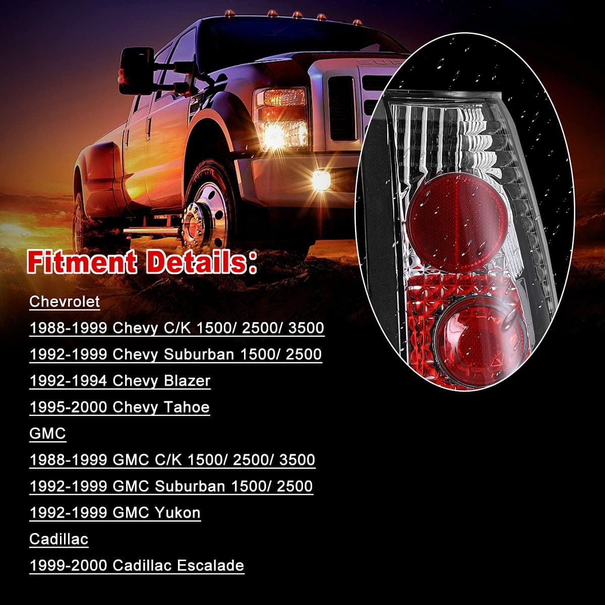 Conjunto de Luces Traseras para Chevy C/K 1500/ 2500/ 3500 - Imagen 4