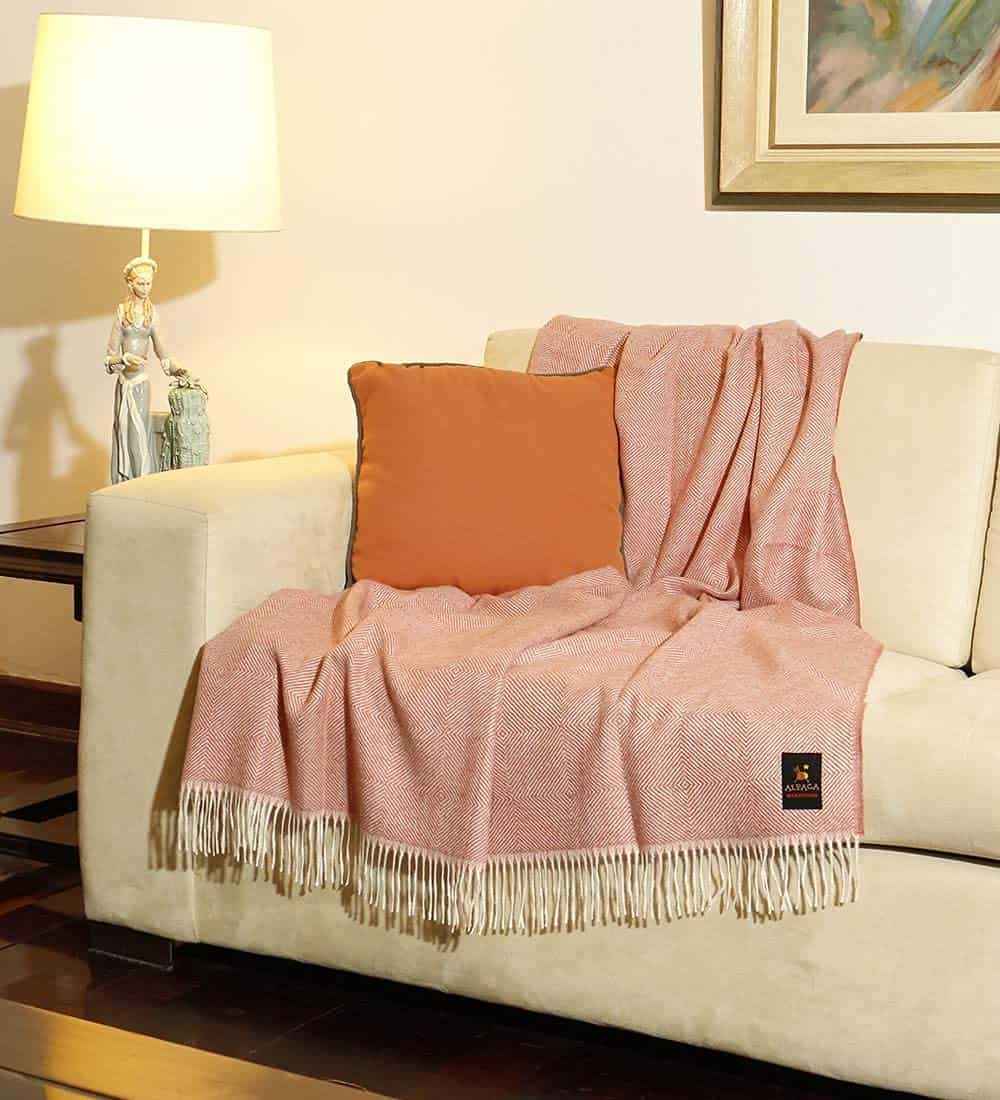 Manta de Lana 100% Baby Alpaca Diseño de Diamantes para - Imagen 7