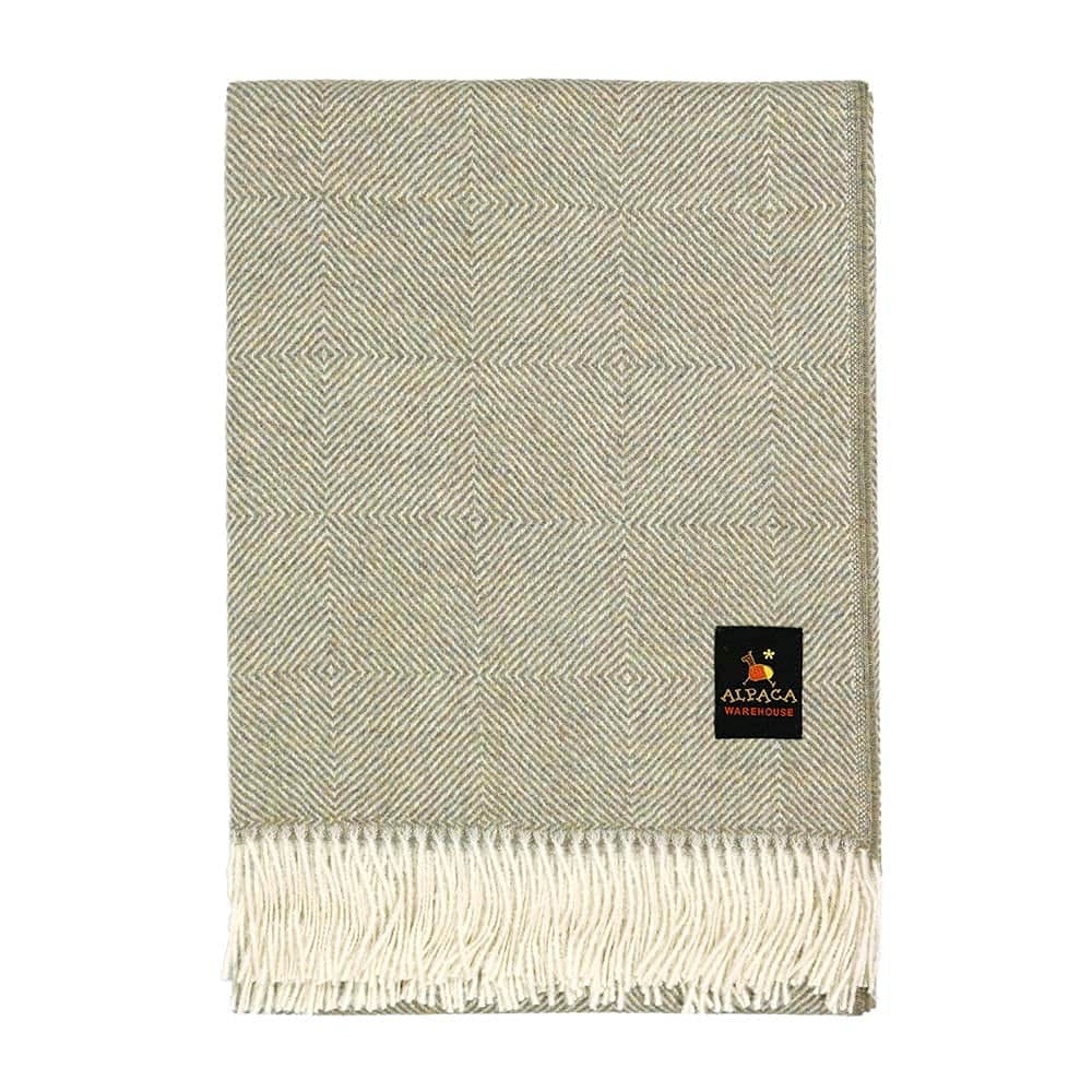 Manta de Lana 100% Baby Alpaca Diseño de Diamantes para
