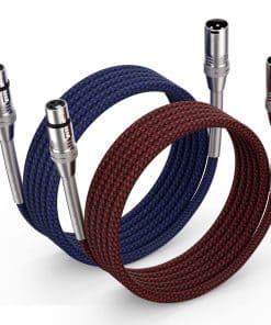 Cable XLR Ciwoda de 15 pies - Paquete de 2, Nylon Trenzado