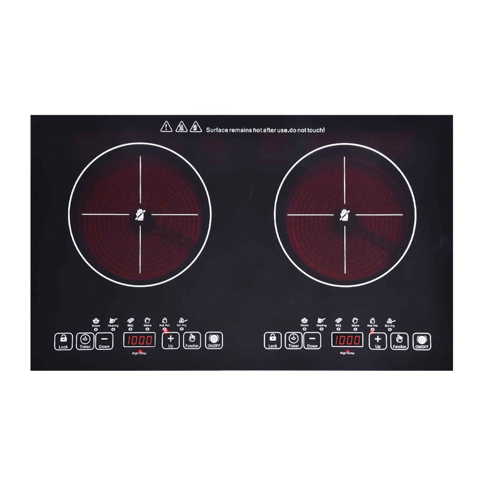 Placa de cocción eléctrica de 24 pulgadas con 2 quemadores