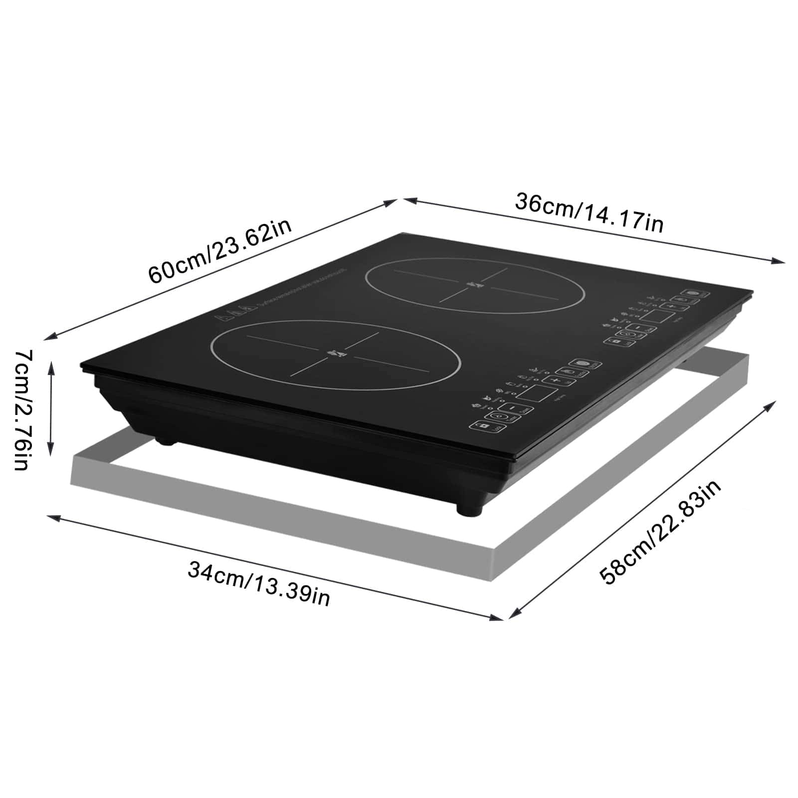 Placa de cocción eléctrica de 24 pulgadas con 2 quemadores - Imagen 6