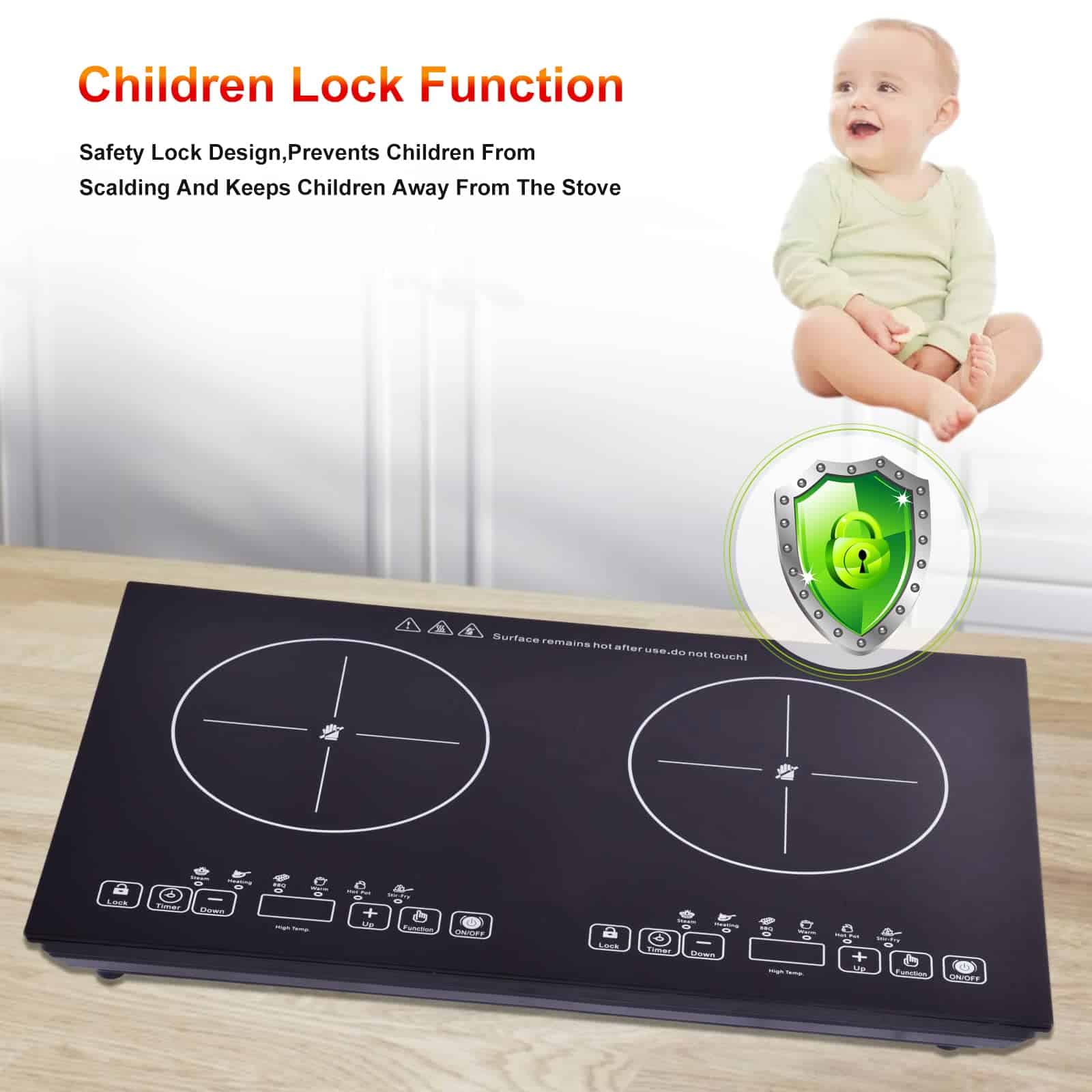 Placa de cocción eléctrica de 24 pulgadas con 2 quemadores - Imagen 4