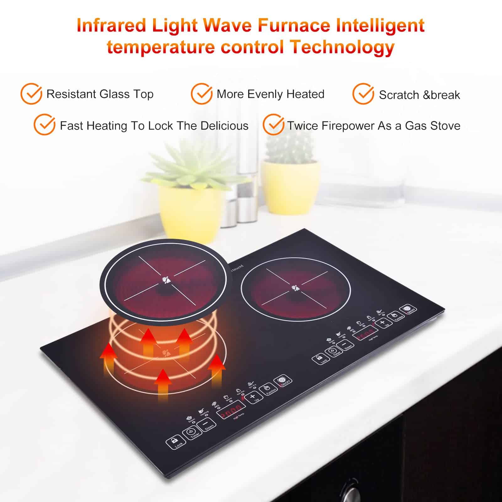 Placa de cocción eléctrica de 24 pulgadas con 2 quemadores - Imagen 5