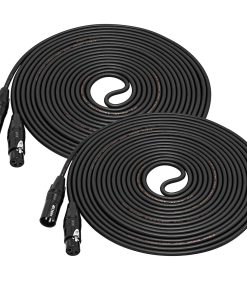 Cables de Audio XLR Macho a Hembra 25 pies 2 Paquetes MIKIZ