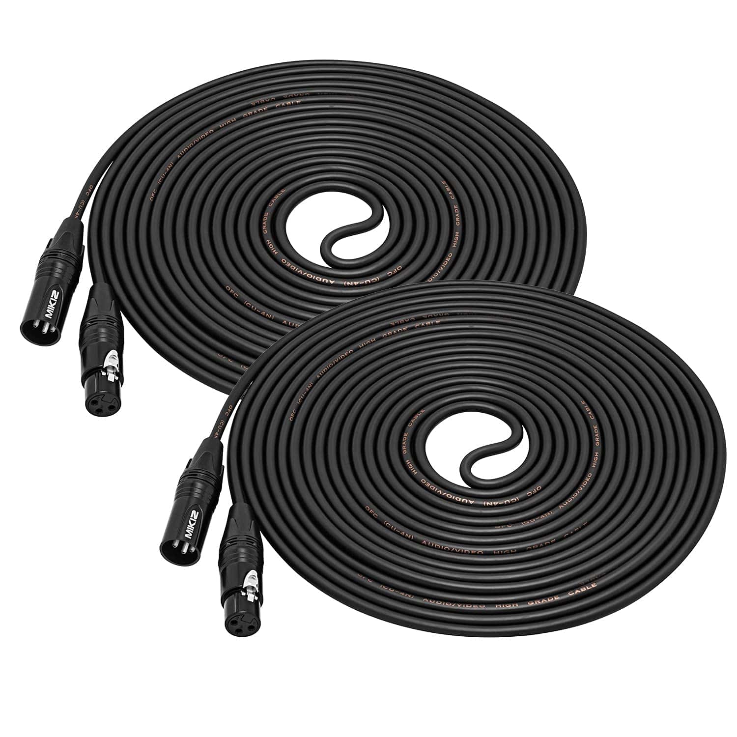 Cables de Audio XLR Macho a Hembra 25 pies 2 Paquetes MIKIZ