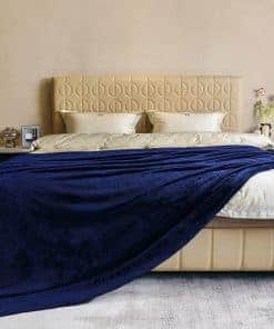 Manta de Felpa tamaño King Azul Marino 108 por 90 Pulgadas