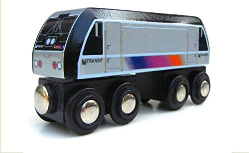 Conjunto de Tren Locomotora NJT Munipals de Madera New - Imagen 3