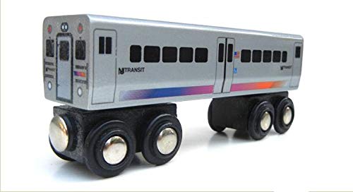 Conjunto de Tren Locomotora NJT Munipals de Madera New - Imagen 5