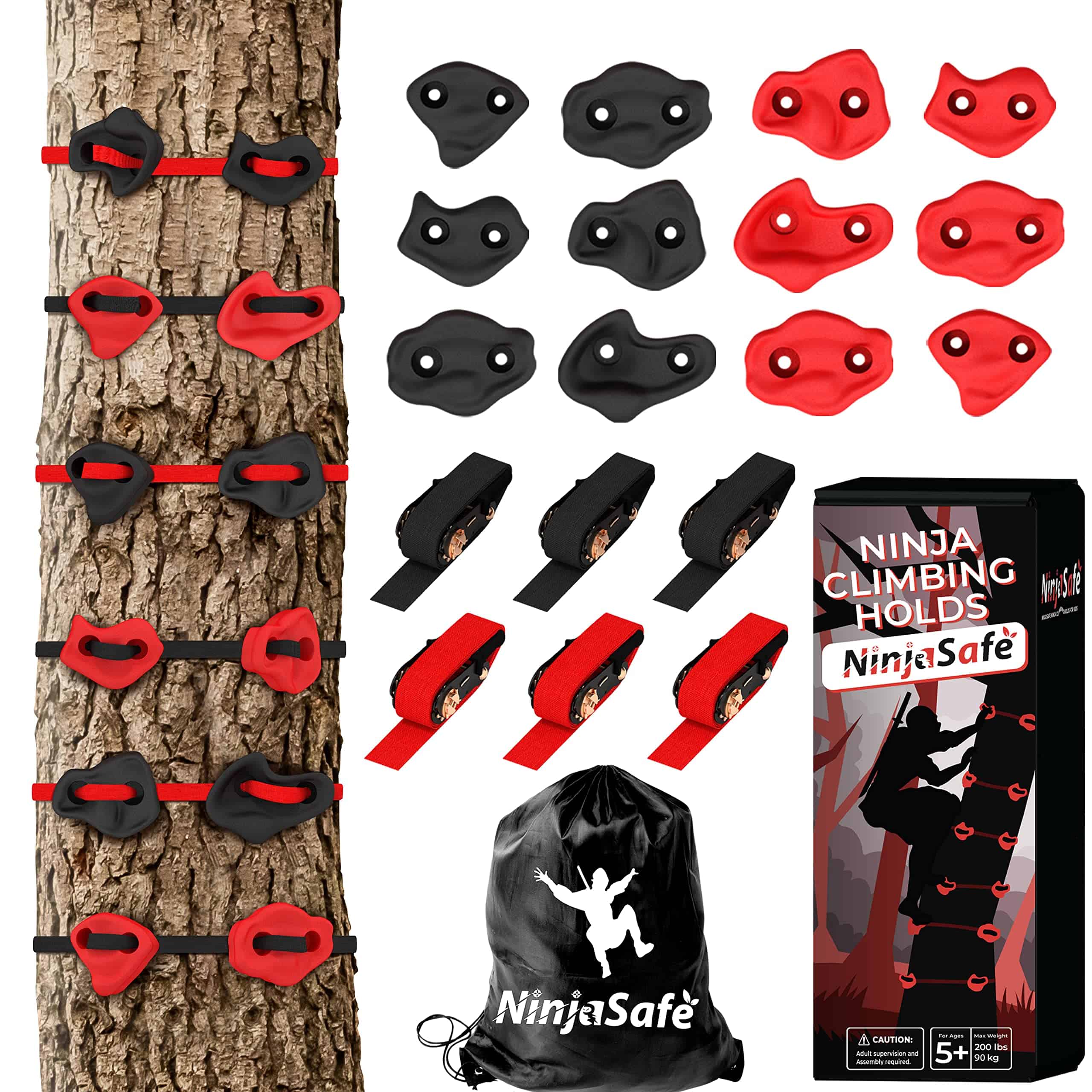 Kit de Escalada de Árbol Ninja con 12 Agarres de Escalada y
