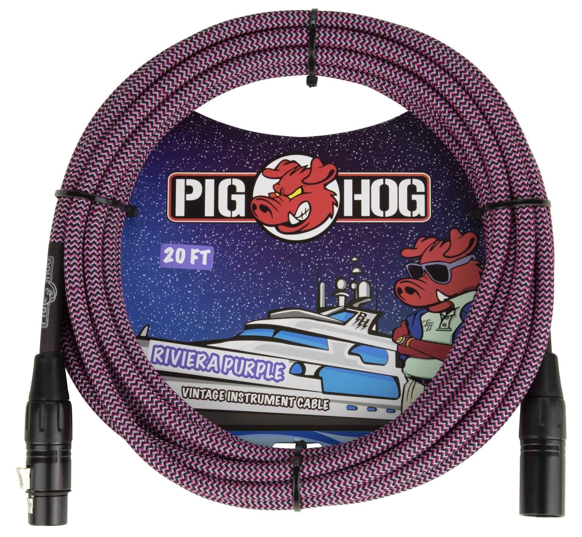 Cable de Micrófono Pig Hog 'Riviera Purple', XLR a XLR, 20