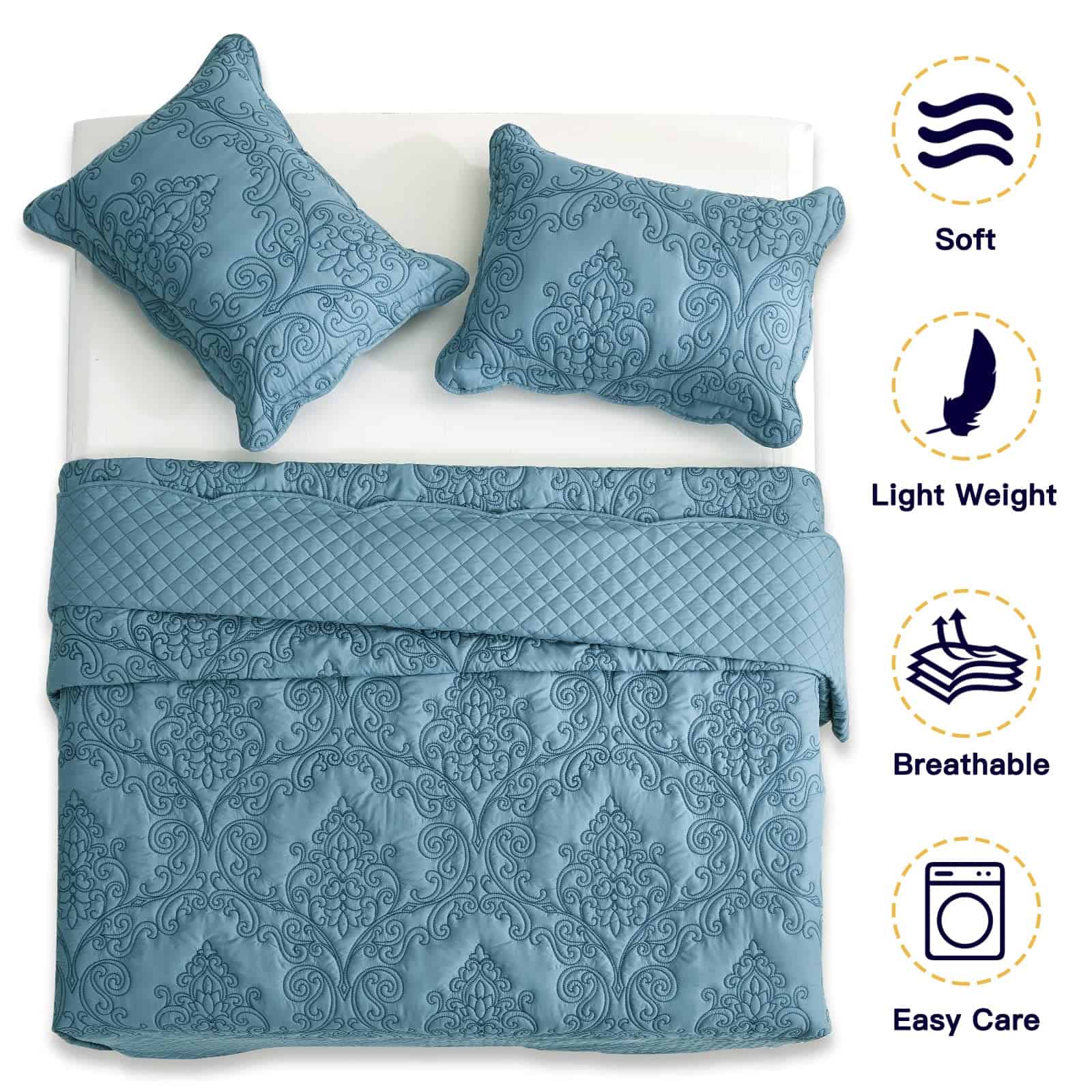 Juego de Colcha Edredón CHIXIN Full Size - Cubrecama Ligero - Imagen 4