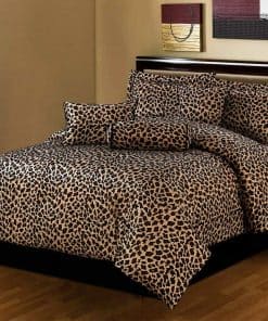 Juego de Ropa de Cama Tamaño King Estampado de Leopardo y