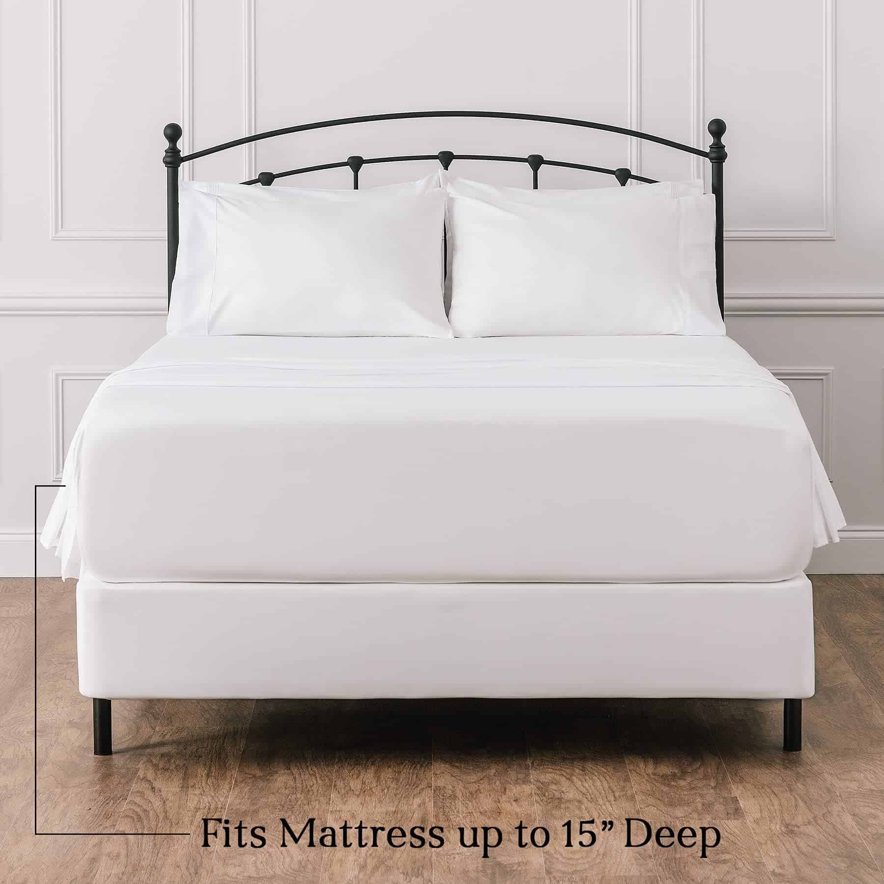 Juego de sábanas blancas de lujo con grabado en relieve - Imagen 8