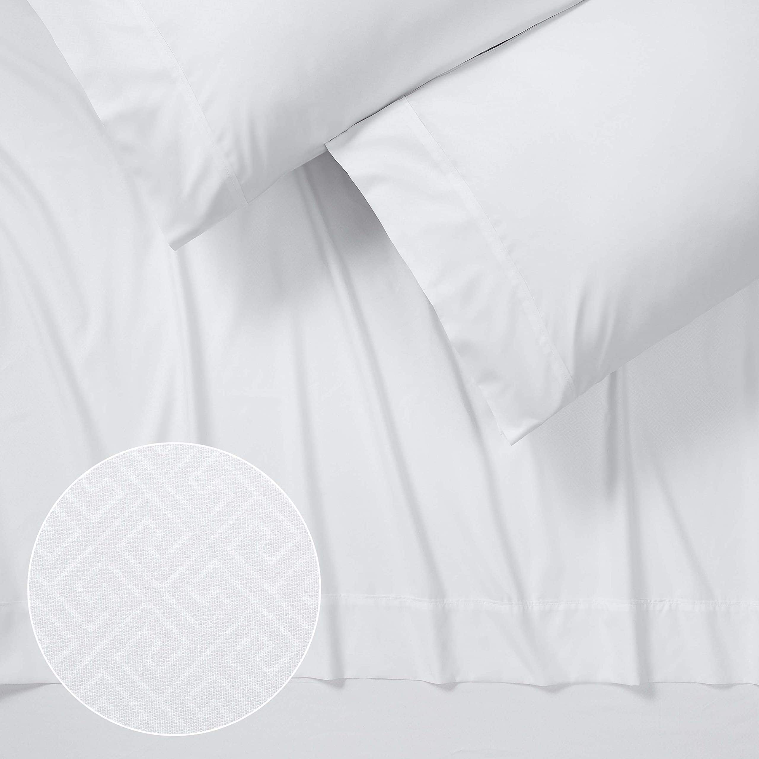 Juego de sábanas blancas de lujo con grabado en relieve - Imagen 3