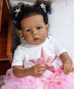 Muñeca Bebé Reborn Negra, Niña Afroamericana de 20 Pulgadas