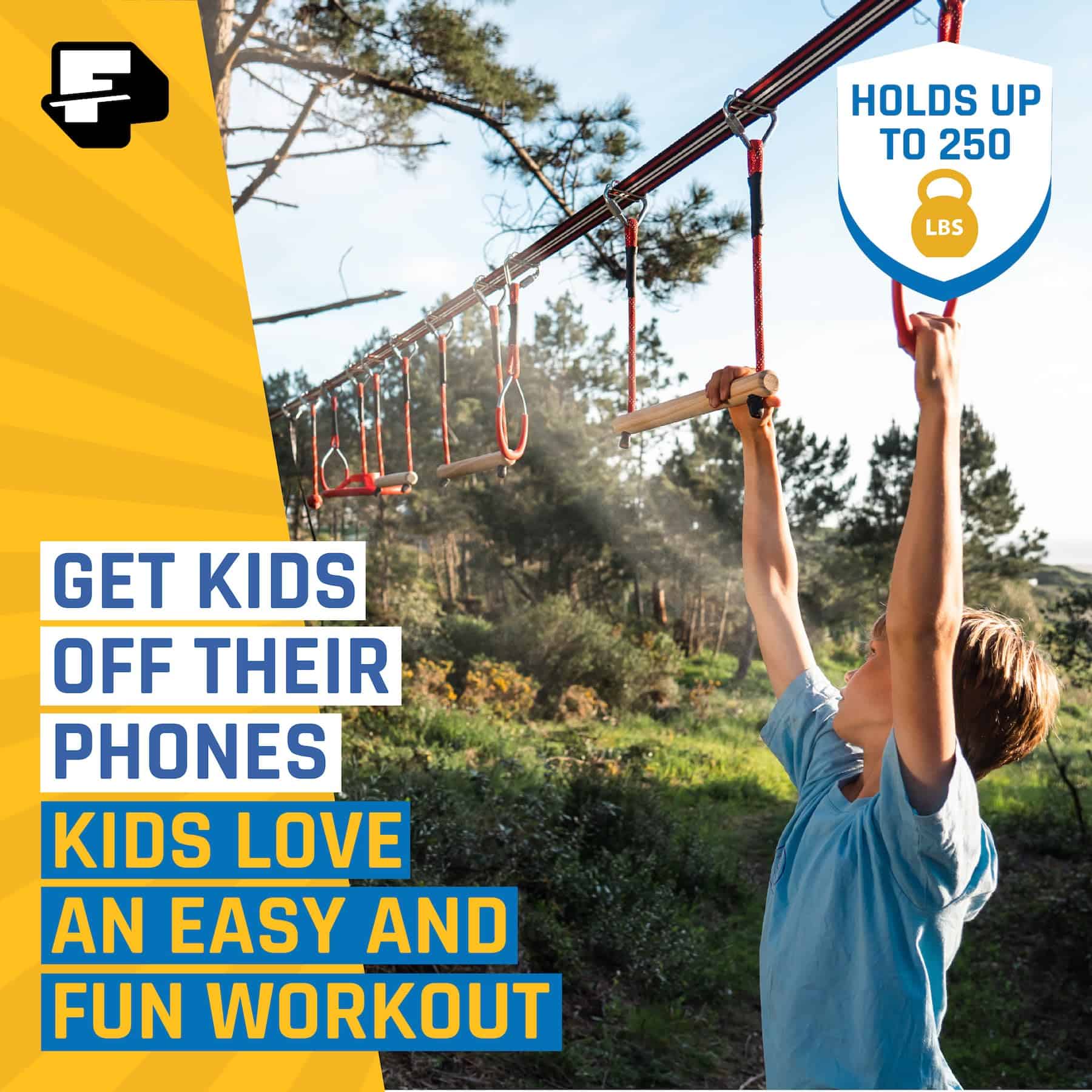 Obstáculo de Ninja más grande de 65 pies para Niños al Aire - Imagen 5