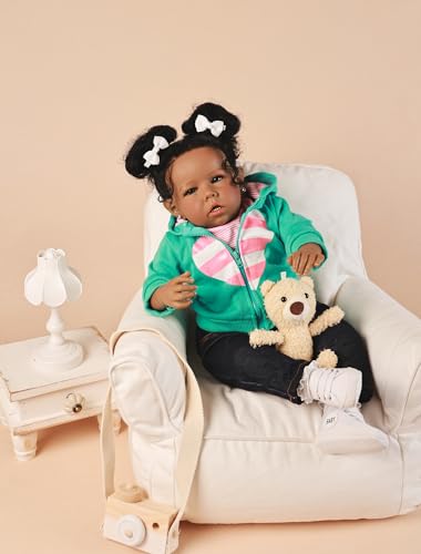 Muñecas Rebornova Bebé Negra, Niña Afroamericana de 20 - Imagen 5