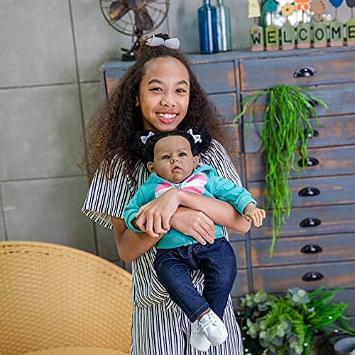 Muñecas Rebornova Bebé Negra, Niña Afroamericana de 20 - Imagen 7