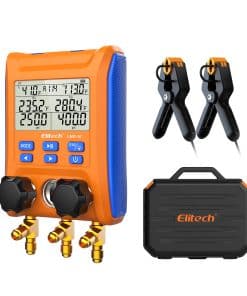 Manifold Digital Elitech con Válvula de 2 Vías y Pinzas