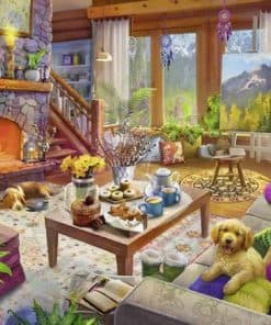 Rompecabezas Ravensburger Cozy Cabin de 1000 piezas