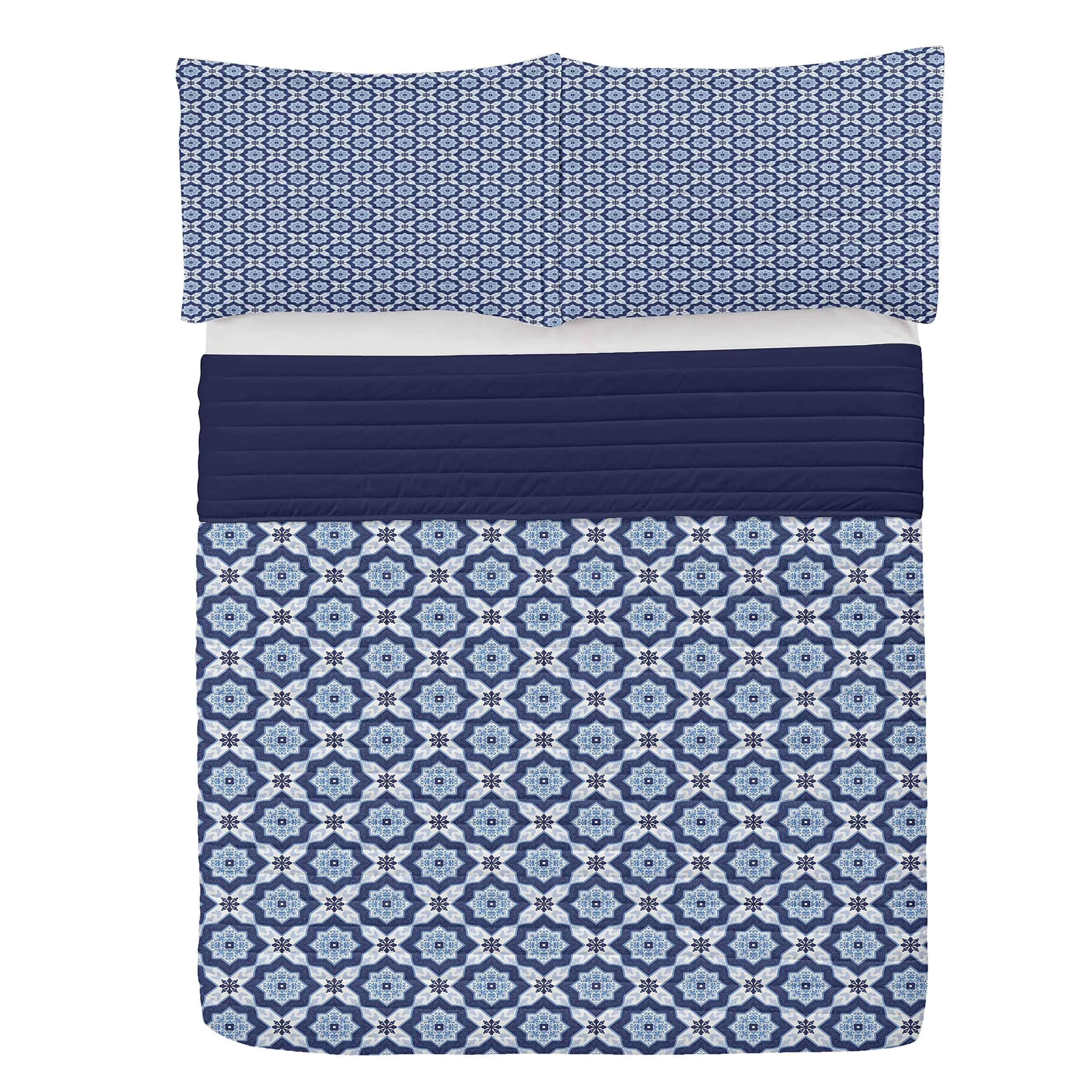 Juego de Colcha de Microfibra Lunarable, Patrón de Azulejos